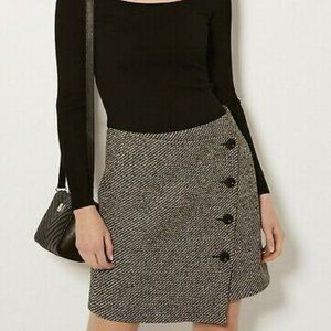 NWT Karen Millen Tweed Button Mini Skirt